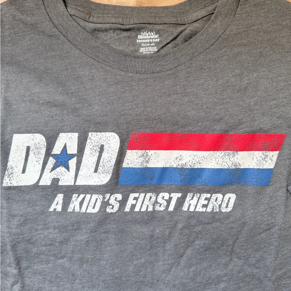 NEW!!! XL 'Dad' Graphic Tee with Red and Blue Accents